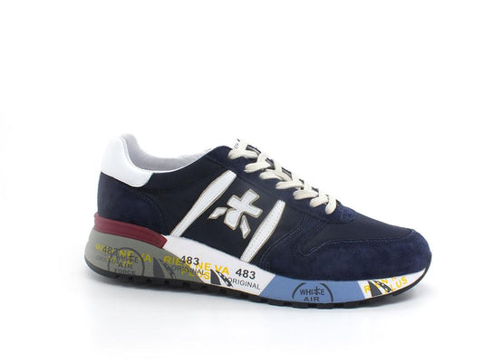 PREMIATA Lander Sneaker Suede Retro Blue White LANDER5675 - Sandrini Calzature e Abbigliamento