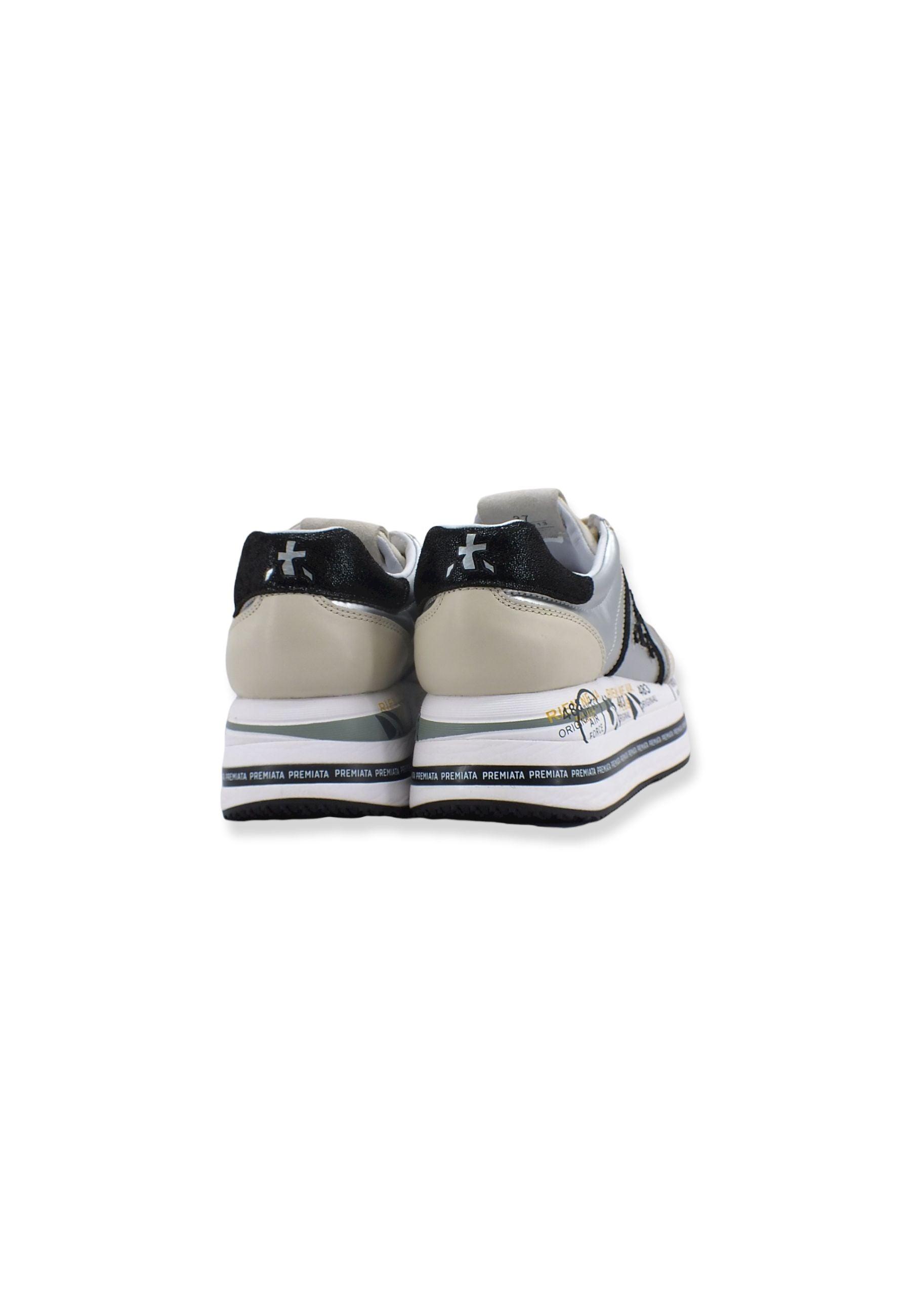PREMIATA Sneaker Platform Running Donna Lamè Beige Silver Black BETH6013 - Sandrini Calzature e Abbigliamento