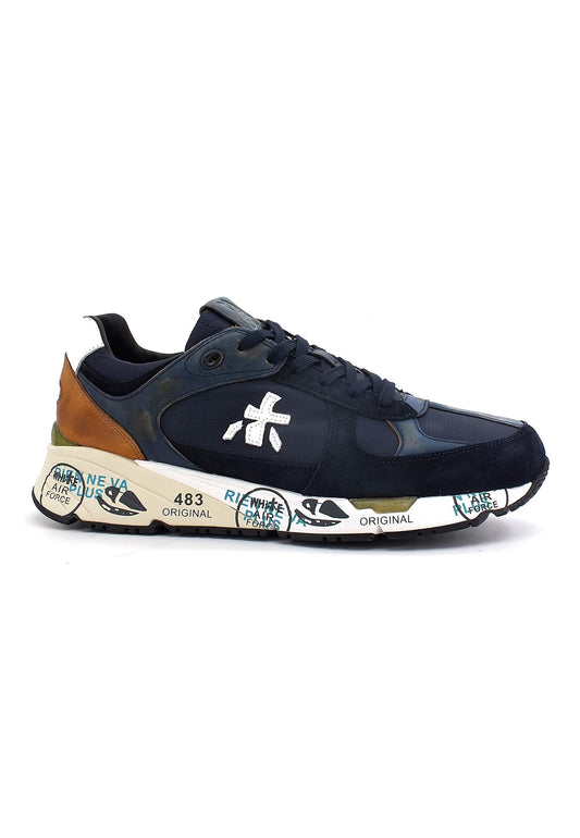 PREMIATA Sneaker Running Uomo Blu Navy Cuoio MASE3927 - Sandrini Calzature e Abbigliamento