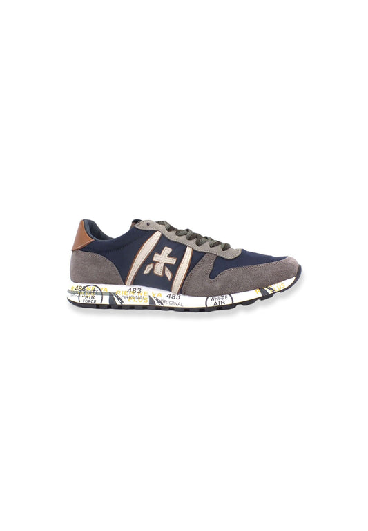 PREMIATA Sneaker Running Uomo Grey Navy Cognac ERIC5377 - Sandrini Calzature e Abbigliamento