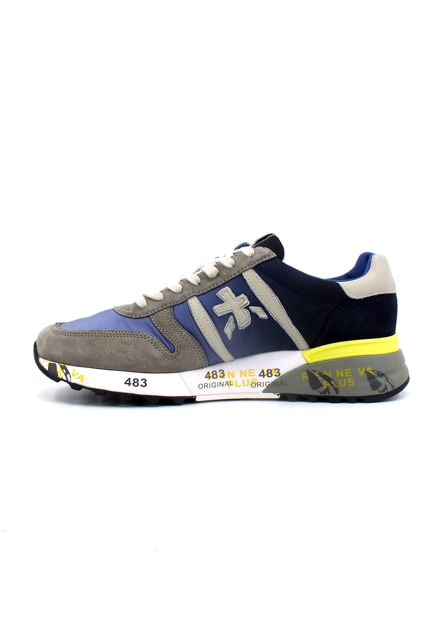 PREMIATA Sneaker Uomo Blue Dark Grey LANDER4587 - Sandrini Calzature e Abbigliamento