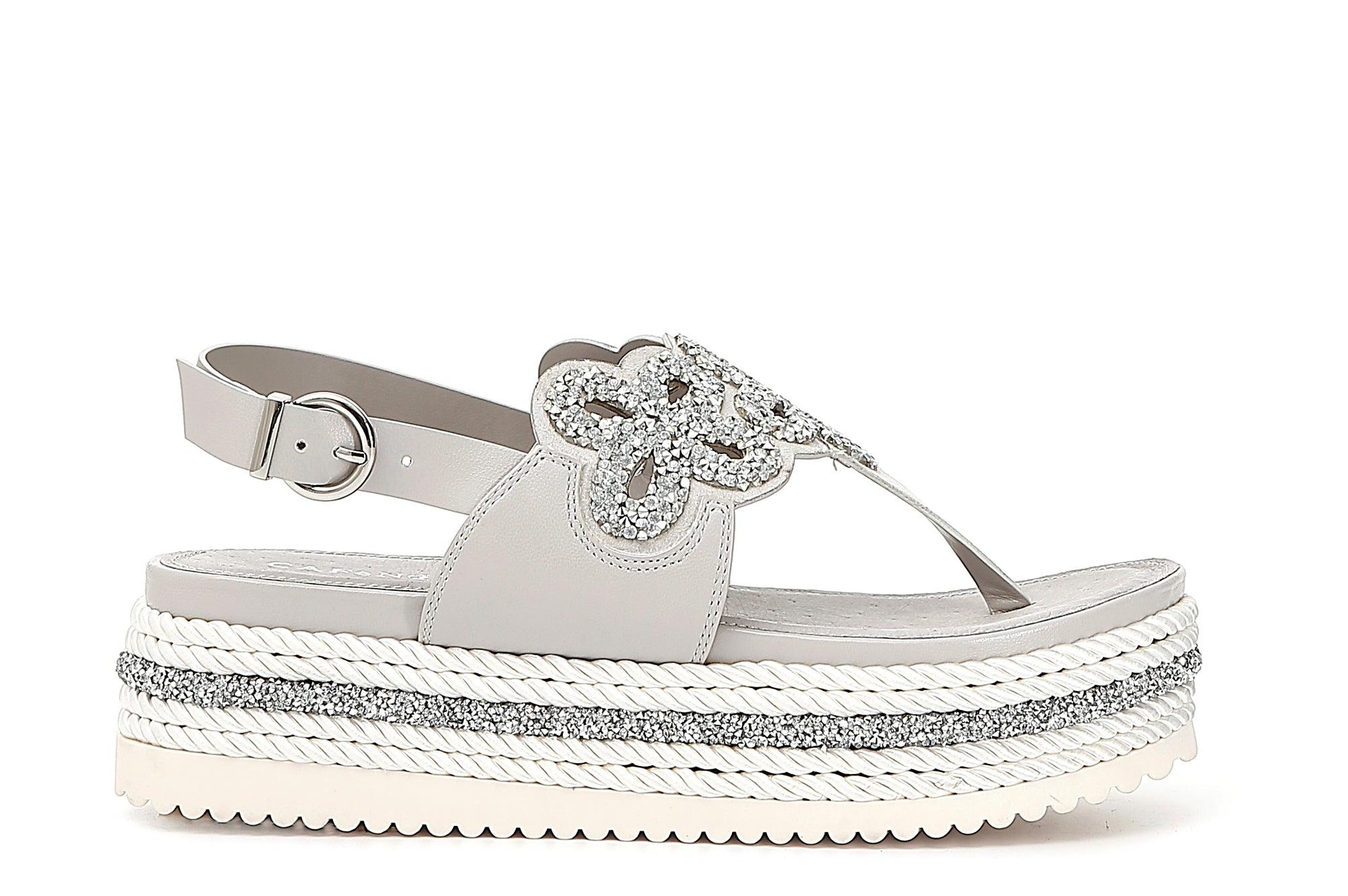 SANDALO INFRADITO DECORAZIONE FIORI STRASS - Sandrini Calzature e Abbigliamento