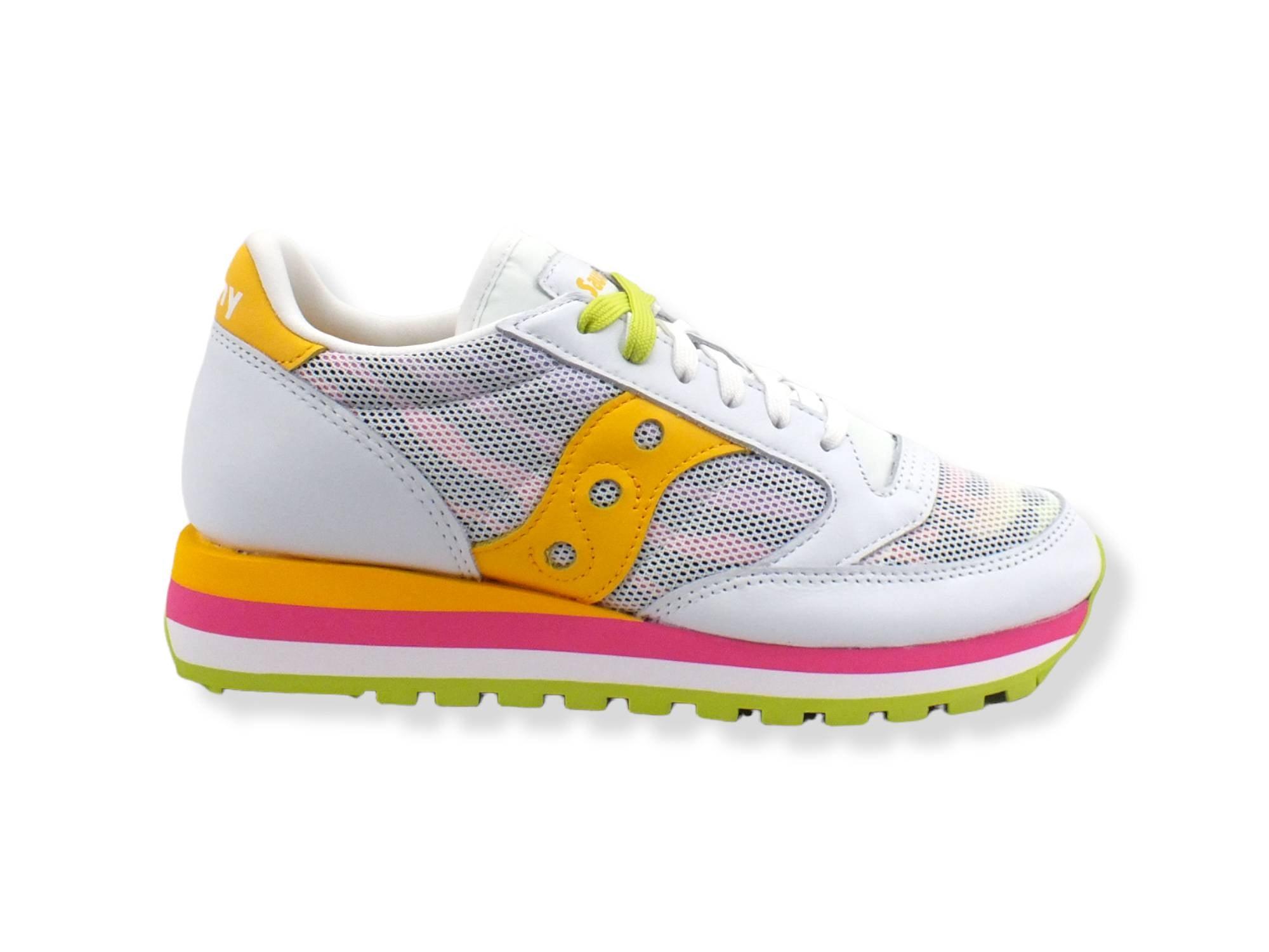 SAUCONY Jazz Triple Sneaker Donna Multicolor White Yellow S60640-1 - Sandrini Calzature e Abbigliamento