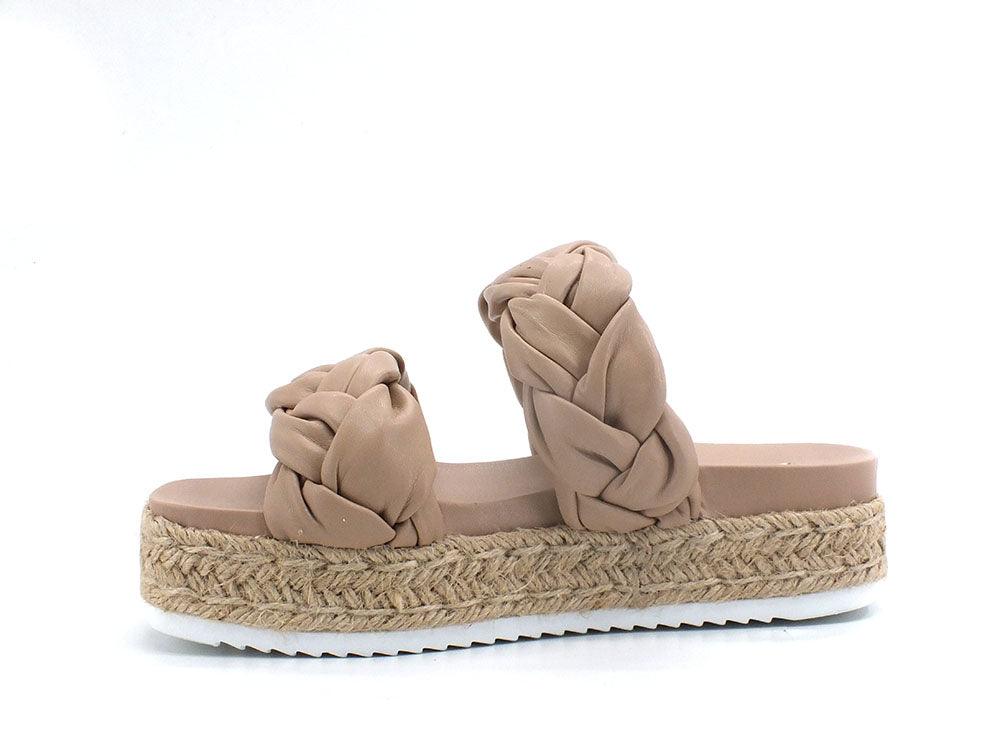 STEVE MADDEN Gist Ciabatta Platform Corda Beige Nude GIST01S1 - Sandrini Calzature e Abbigliamento