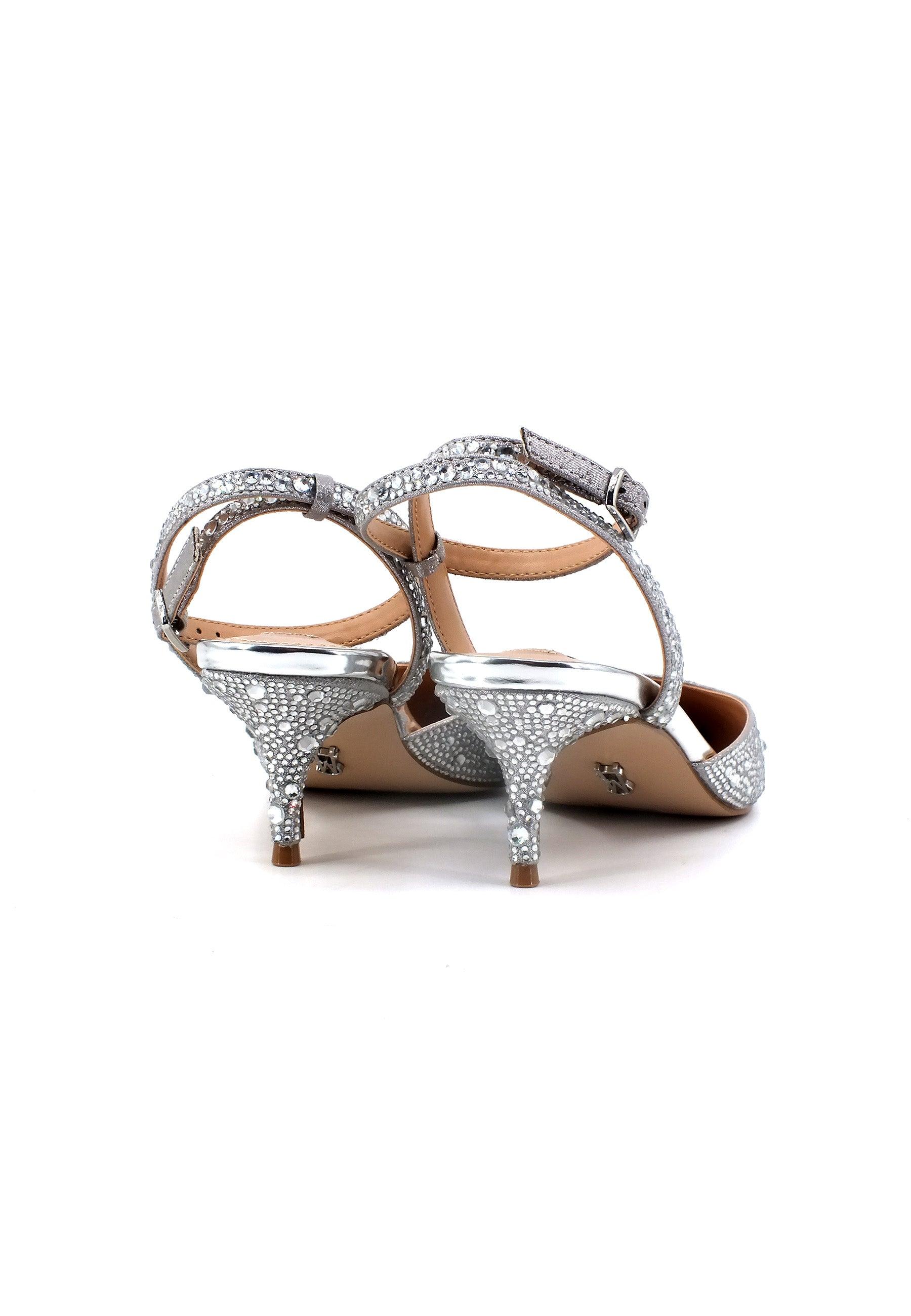STEVE MADDEN Kittie Sandalo Tacco Strass Donna Silver KITT04S1 - Sandrini Calzature e Abbigliamento