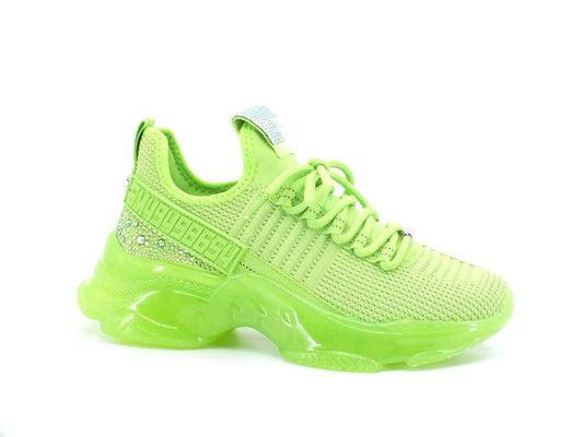 STEVE MADDEN Maxilla-R Sneaker Elastic Strass Fluo Green Apple MAXI09S1 - Sandrini Calzature e Abbigliamento