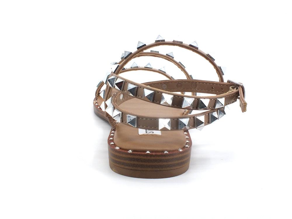 STEVE MADDEN Travel Sandalo Gladiator Borchie Tan TRAV02S1 - Sandrini Calzature e Abbigliamento