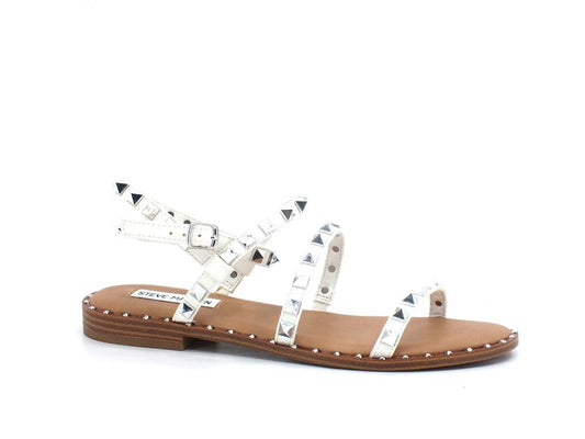 STEVE MADDEN Travel Sandalo Gladiator Borchie White TRAV02S1 - Sandrini Calzature e Abbigliamento