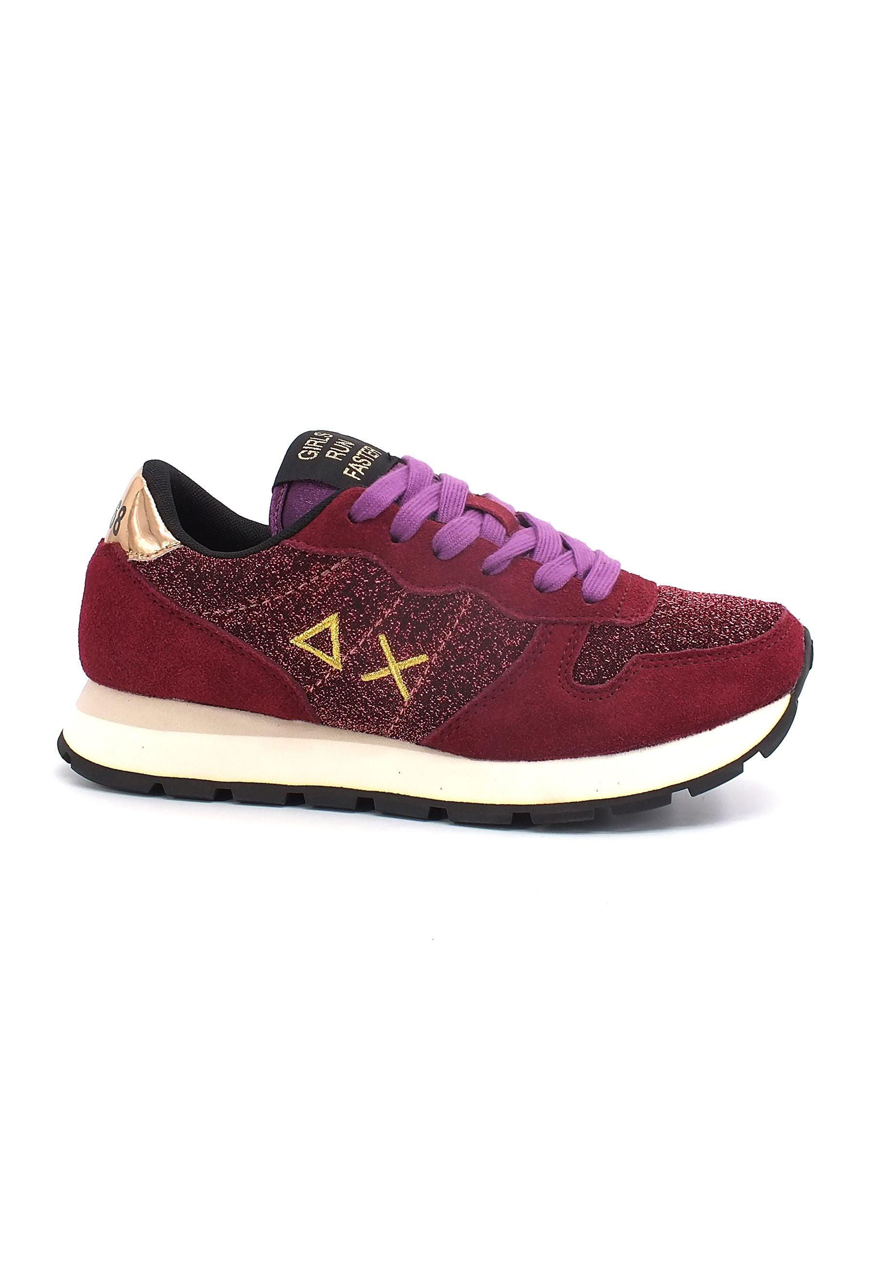 SUN68 Ally Glitter Sneaker Donna Prugna Z42203 - Sandrini Calzature e Abbigliamento