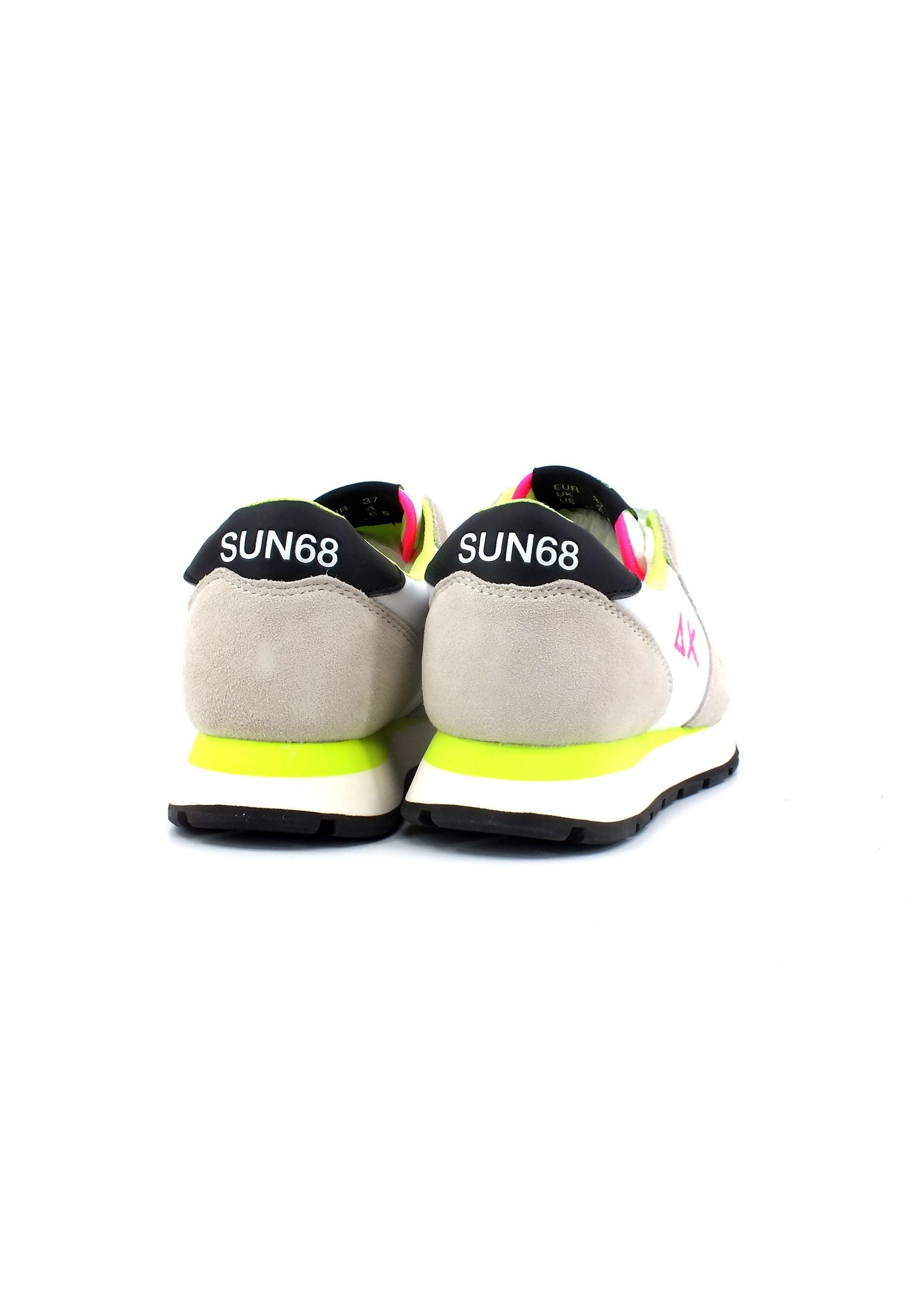 SUN68 Ally Solid Nylon Sneaker Donna Bianco Giallo Z33201 - Sandrini Calzature e Abbigliamento