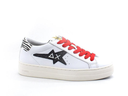 SUN68 Betty Sneaker Running Bianco Nero Z32221 - Sandrini Calzature e Abbigliamento