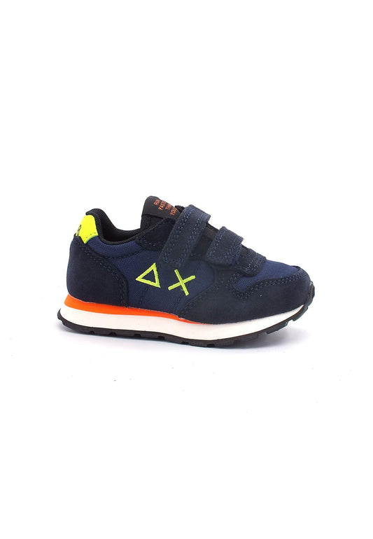 SUN68 Boy's Tom Fluo Sneaker Bimbo Navy Blue Z42302B - Sandrini Calzature e Abbigliamento