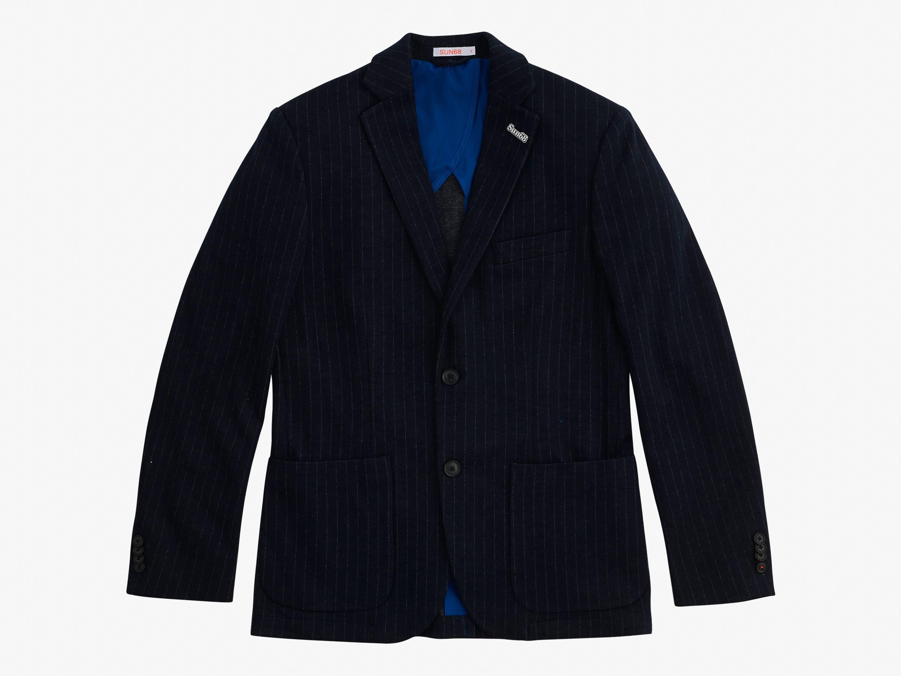 SUN68 Giacca Formal Jacket Blu Gessato J40102 - Sandrini Calzature e Abbigliamento