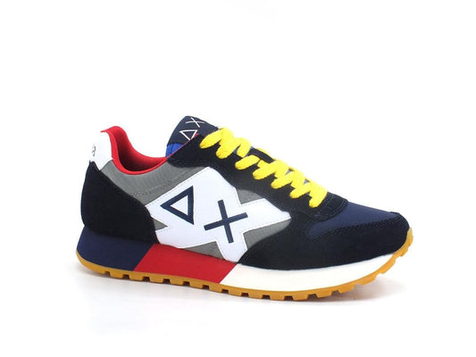 SUN68 Jack Tricolors Sneaker Running Navy Blue Grigio Z32111 - Sandrini Calzature e Abbigliamento