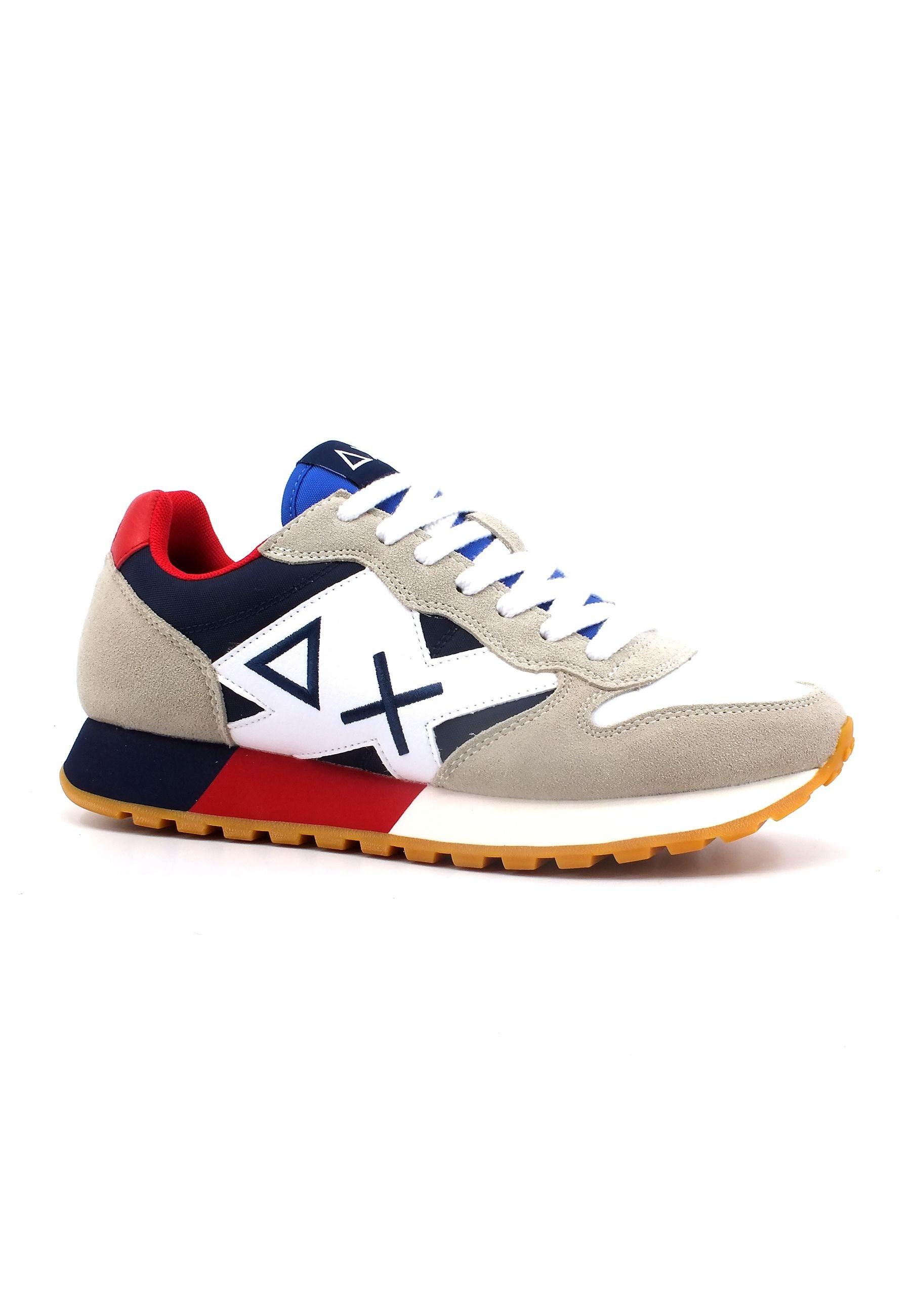 SUN68 Jaki Sneaker Uomo Bianco Navy Blue Z33112 - Sandrini Calzature e Abbigliamento