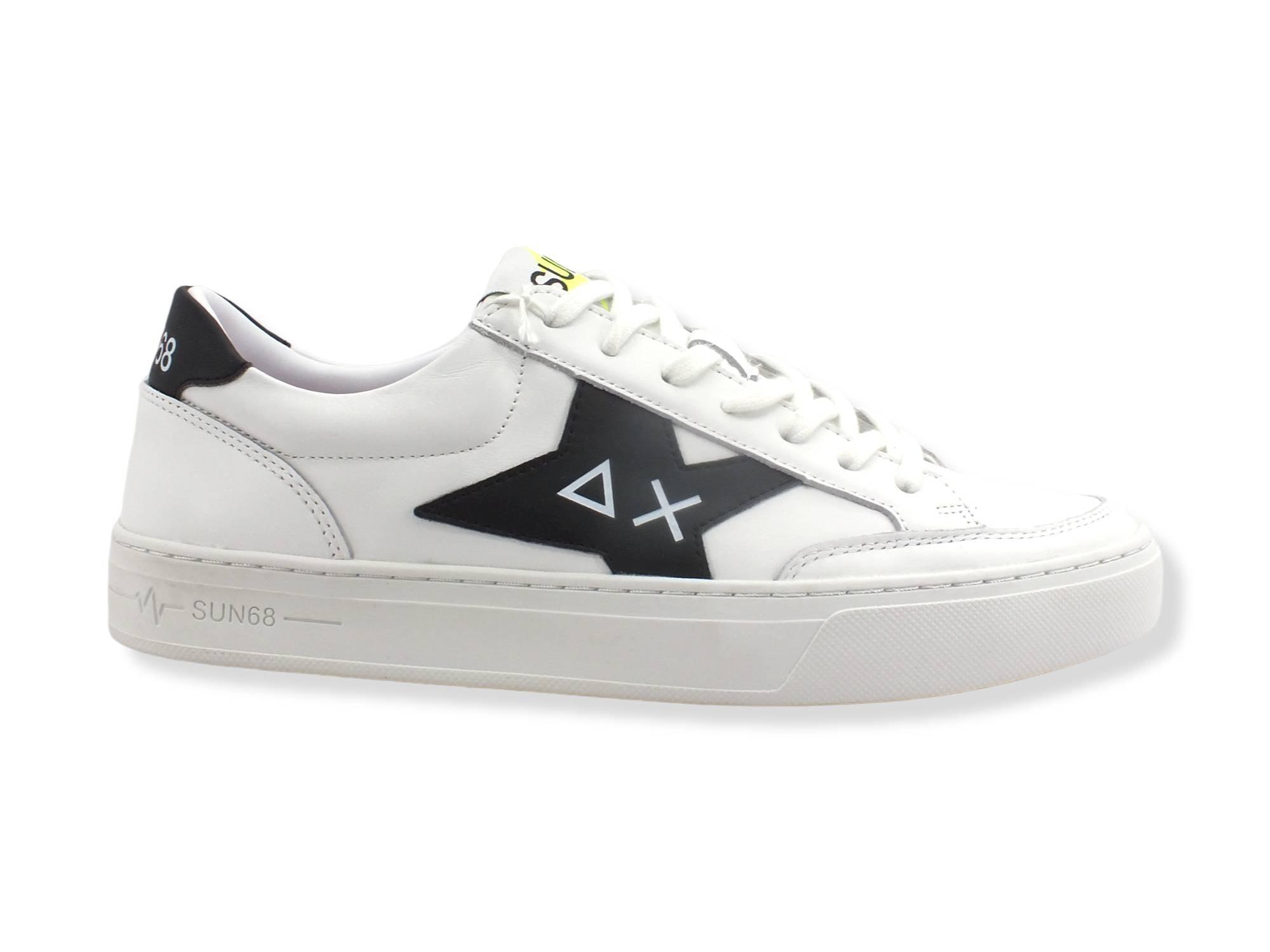 SUN68 Skate Sneaker Bianco Nero Z32125BR - Sandrini Calzature e Abbigliamento