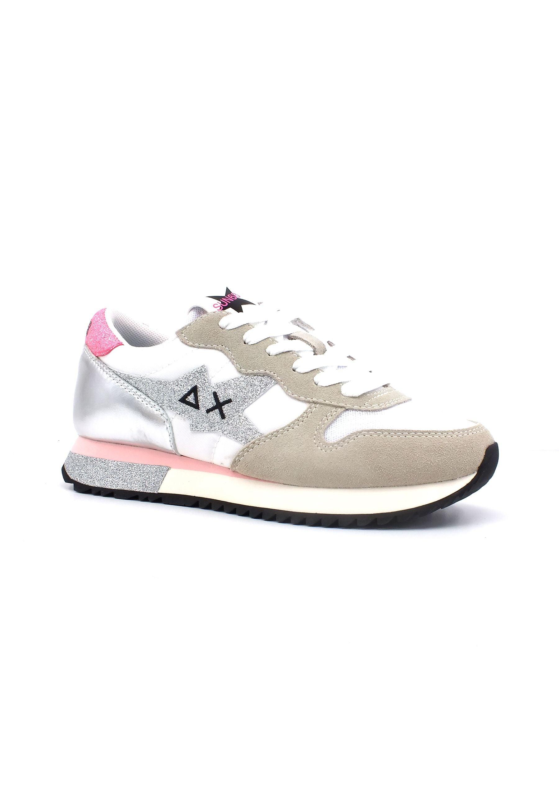 SUN68 Star Glitter Sneaker Donna Bianco Z33211 - Sandrini Calzature e Abbigliamento