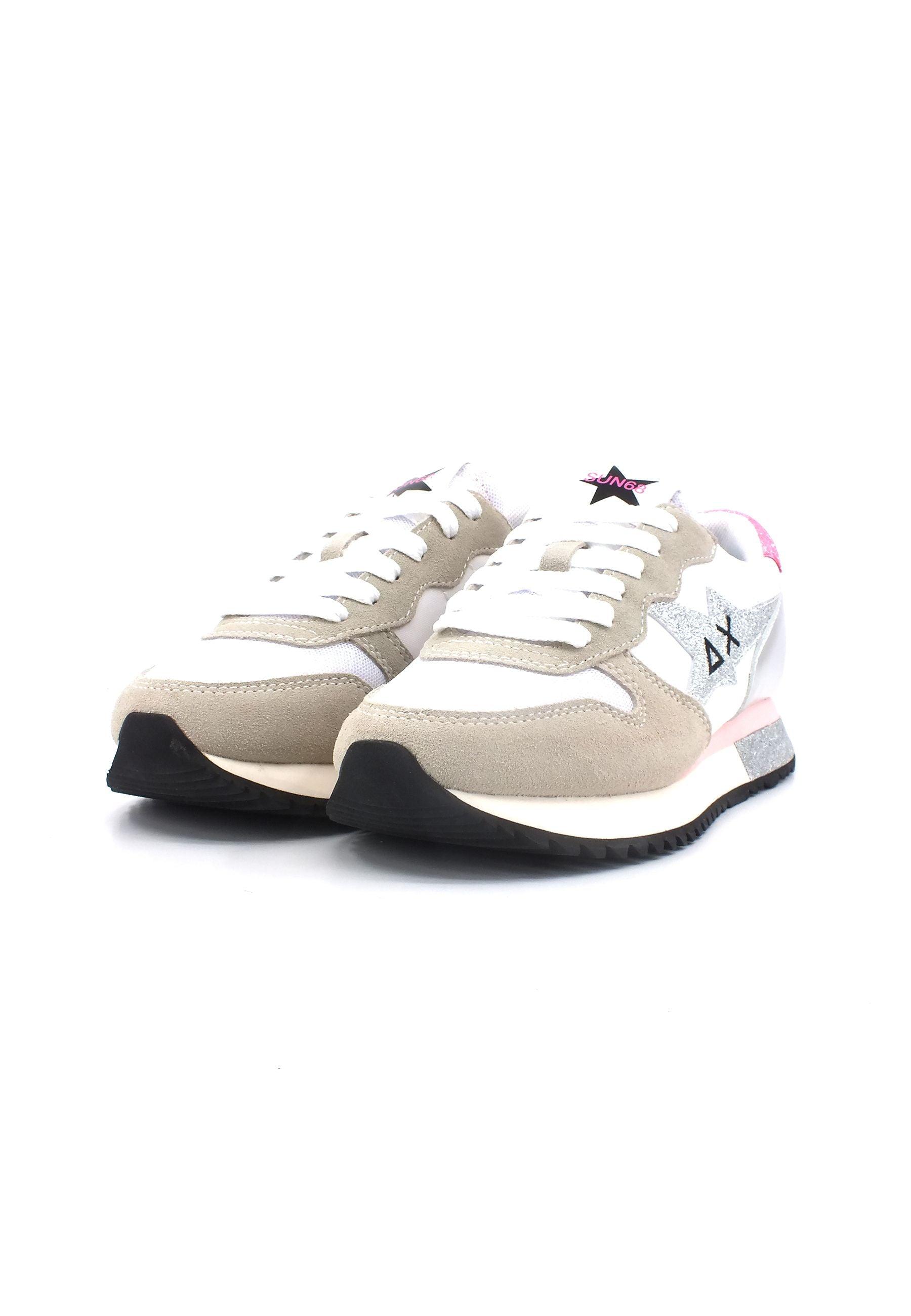 SUN68 Star Glitter Sneaker Donna Bianco Z33211 - Sandrini Calzature e Abbigliamento