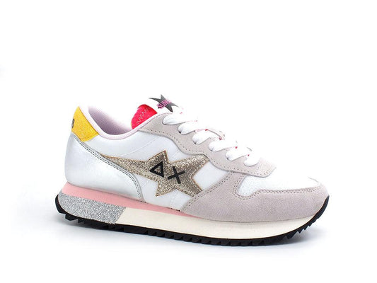 SUN68 Stargilr Glitter Logo Sneaker Bianco Multicolor Z32211 - Sandrini Calzature e Abbigliamento