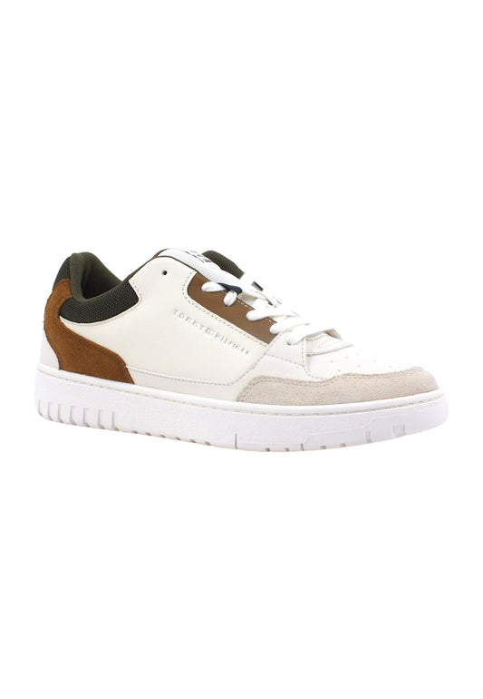 TOMMY HILFIGER Basket Core Sneaker Uomo Ancient White FM0FM04730 - Sandrini Calzature e Abbigliamento