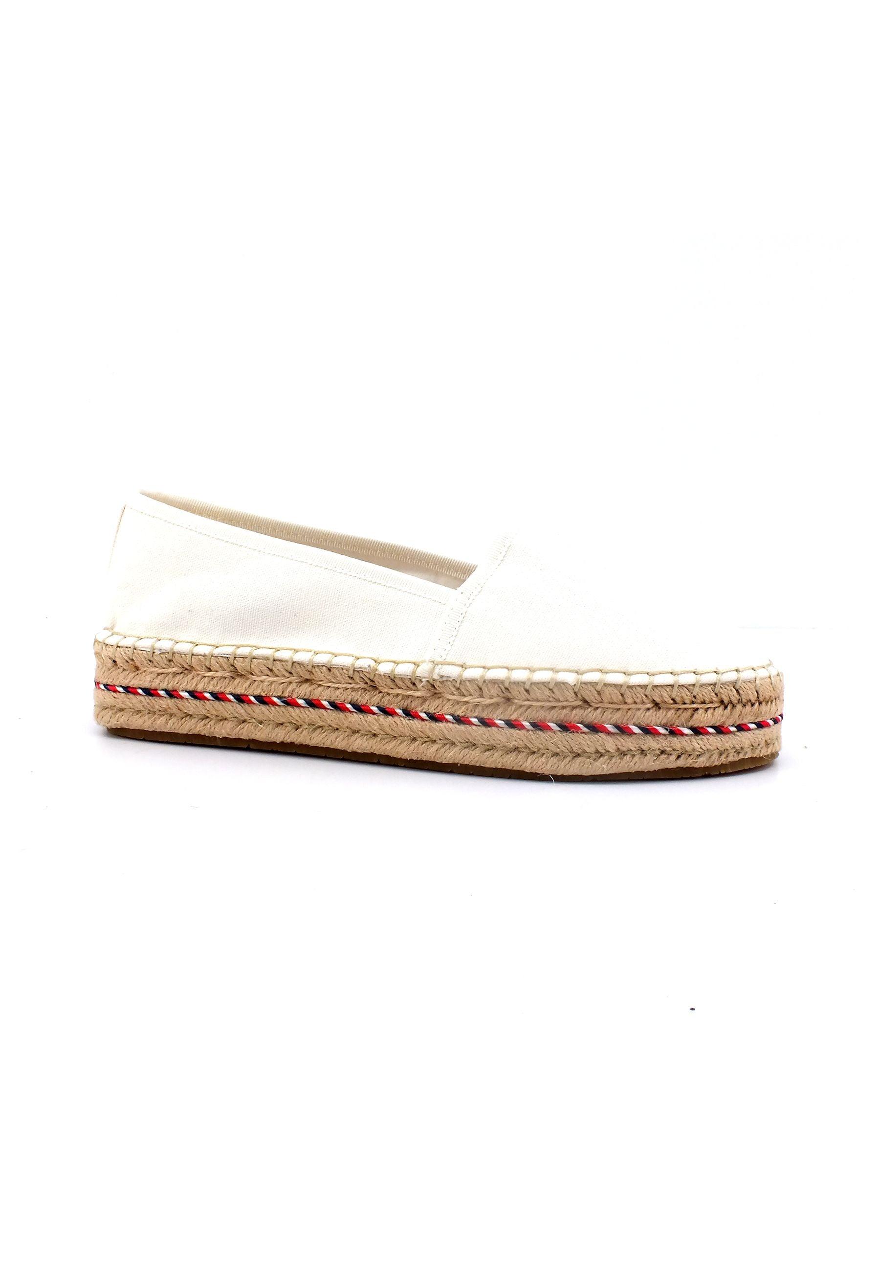 TOMMY HILFIGER Espadrillas Donna Ecru FW0FW07014 - Sandrini Calzature e Abbigliamento