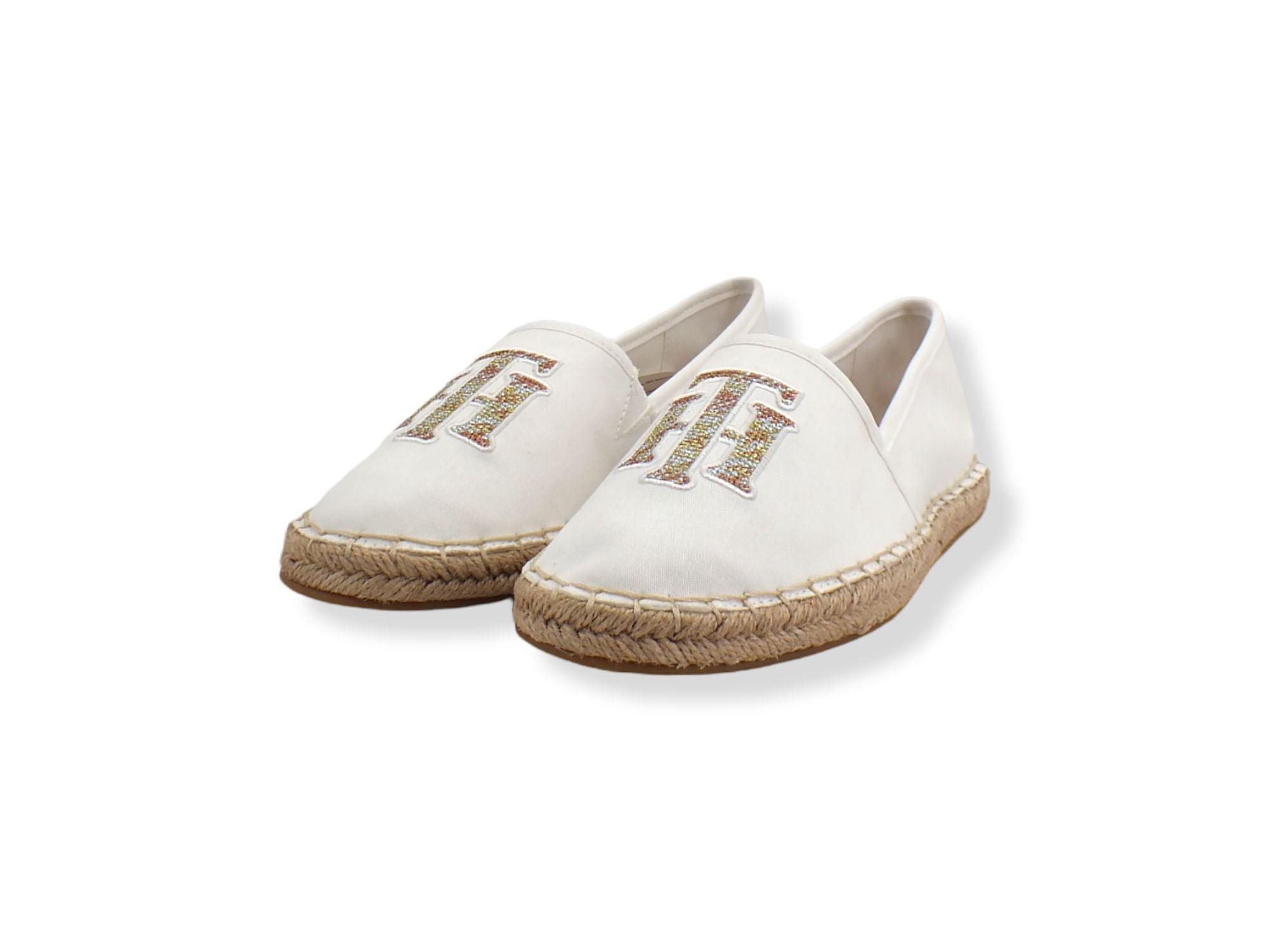 TOMMY HILFIGER Espadrillas Donna Logo White FW0FW06158 - Sandrini Calzature e Abbigliamento