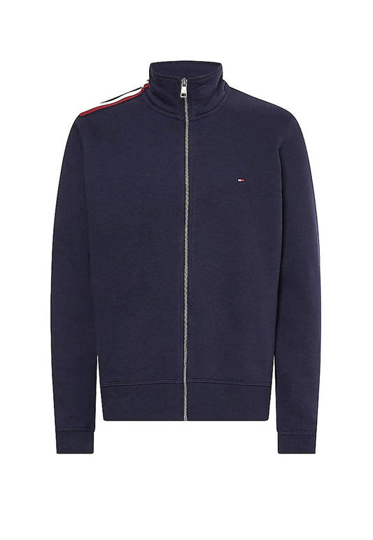 TOMMY HILFIGER Global Stripe Felpa Zip Through Blu Desert Sky MW0MW28753 - Sandrini Calzature e Abbigliamento