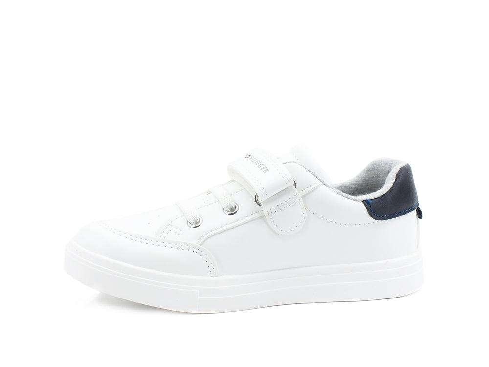 TOMMY HILFIGER Sneaker Bambina Strap Bande White Blue Red T1B4-30702 - Sandrini Calzature e Abbigliamento