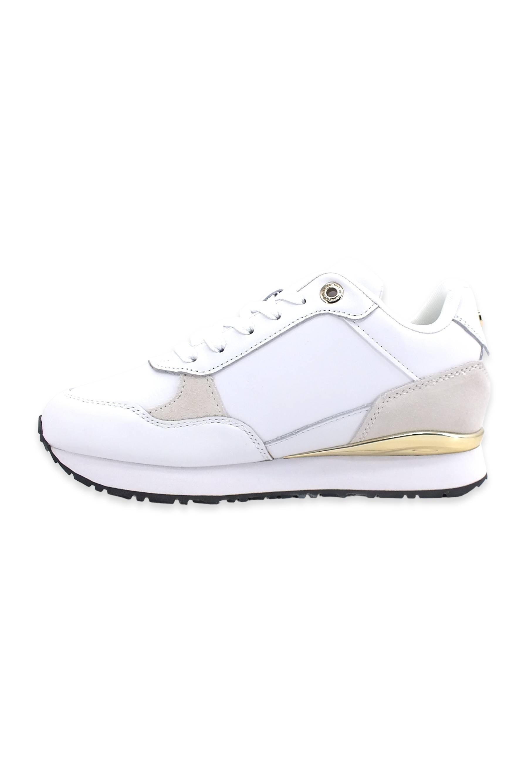 TOMMY HILFIGER Sneaker Donna White Gold FW0FW06784 - Sandrini Calzature e Abbigliamento