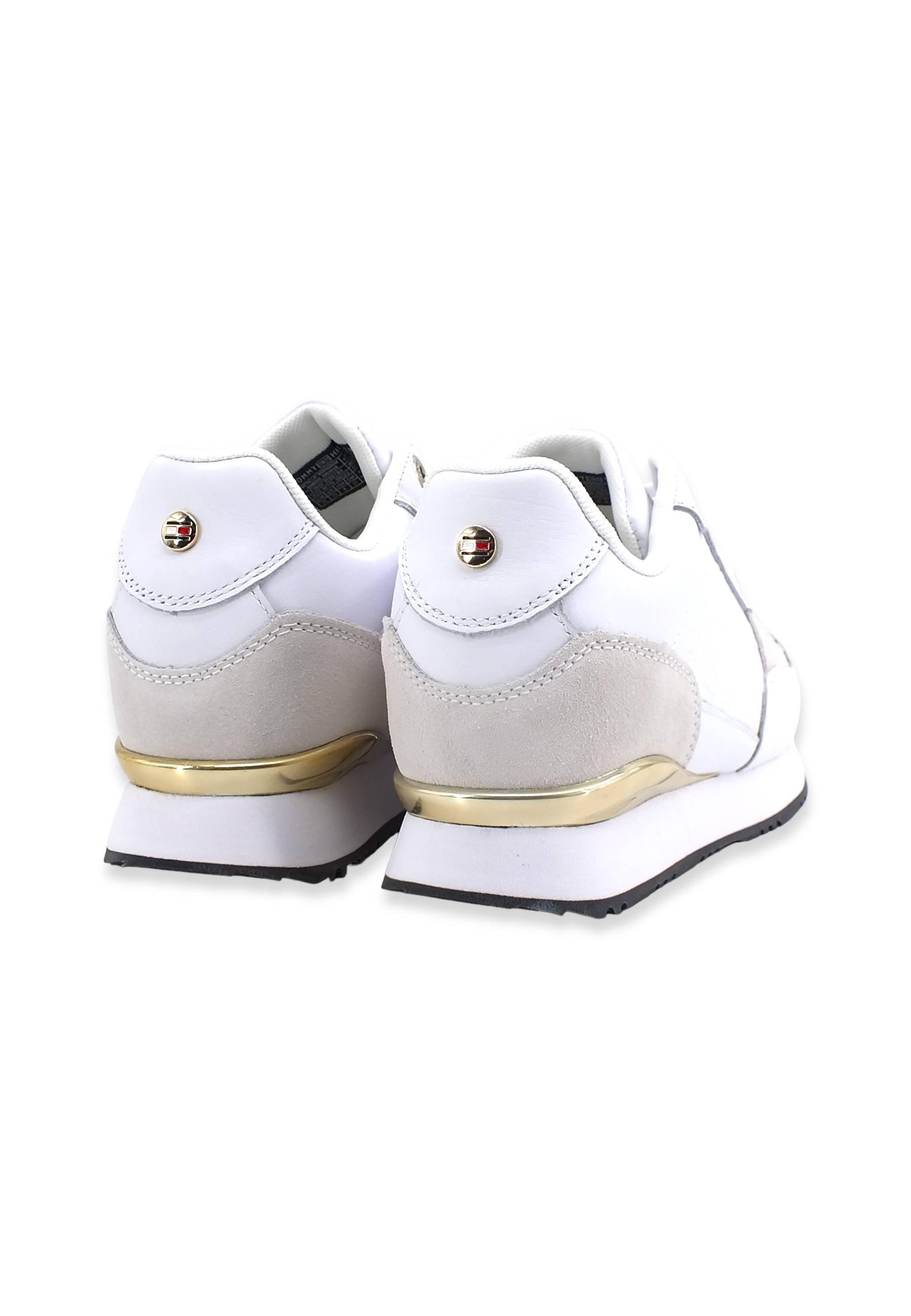 TOMMY HILFIGER Sneaker Donna White Gold FW0FW06784 - Sandrini Calzature e Abbigliamento