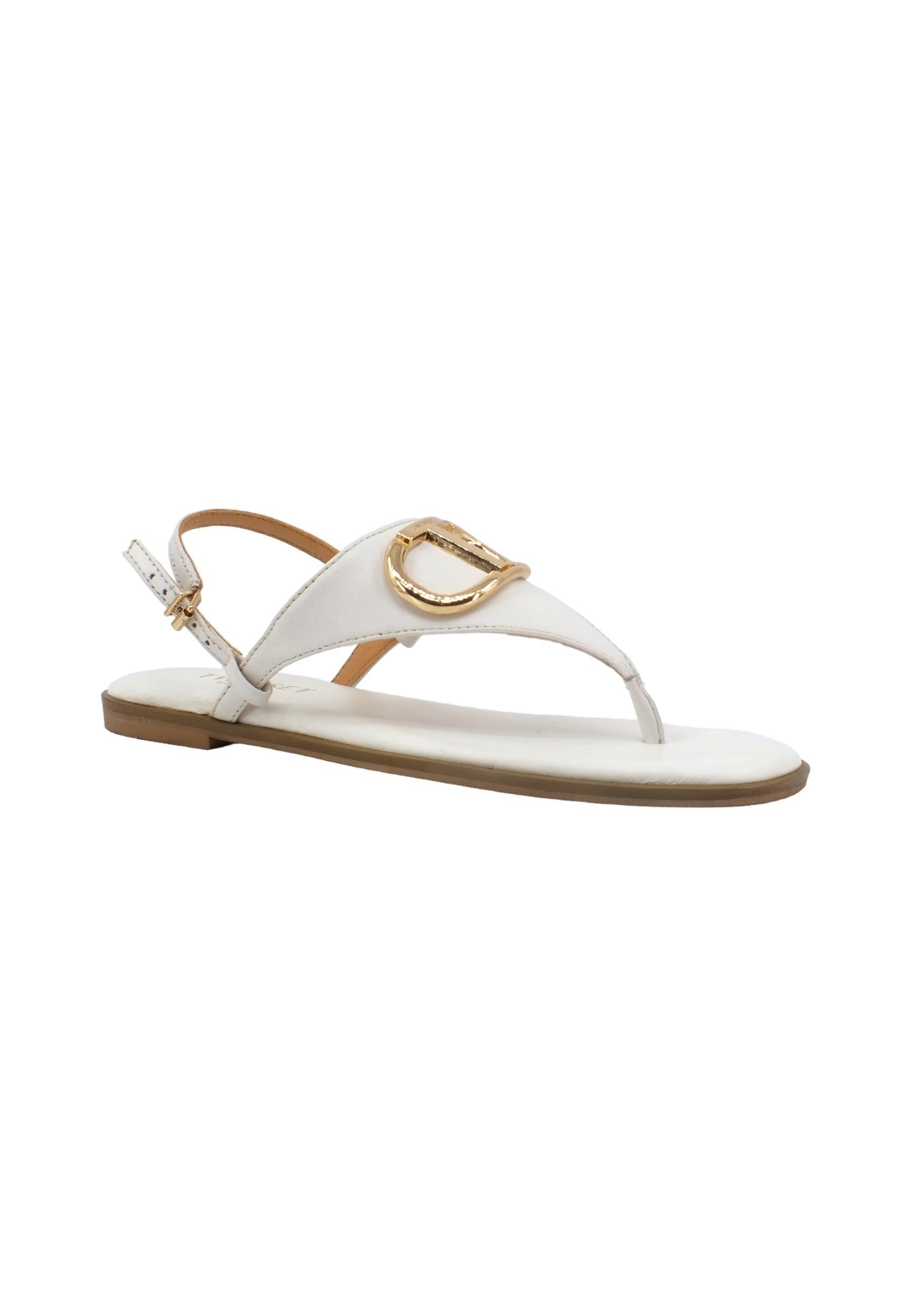 TWINSET Sandalo Infradito Donna Avorio 231TCP12A - Sandrini Calzature e Abbigliamento