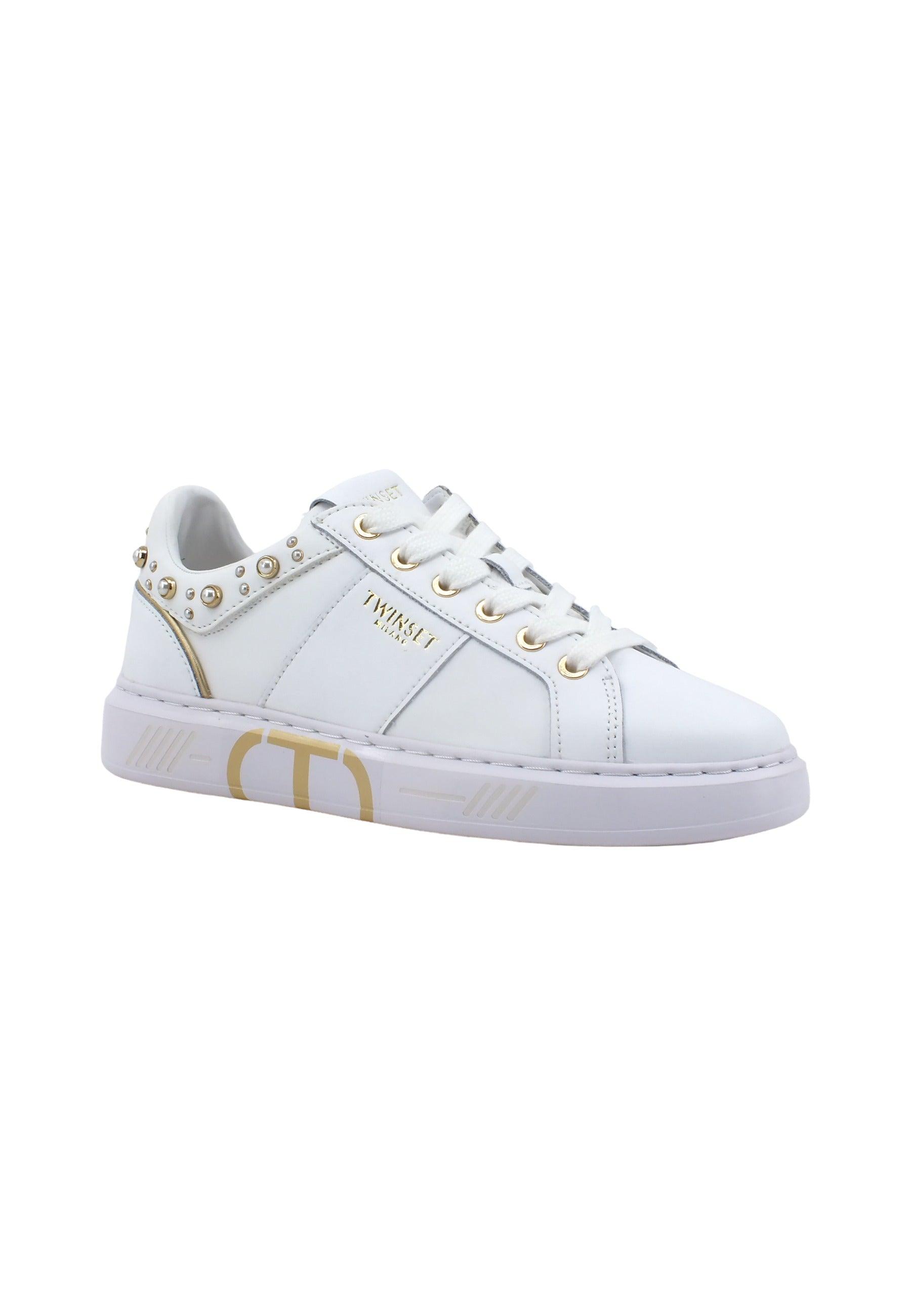 TWINSET Sneaker Donna Perle Bianco Ottico 231TCP060 - Sandrini Calzature e Abbigliamento