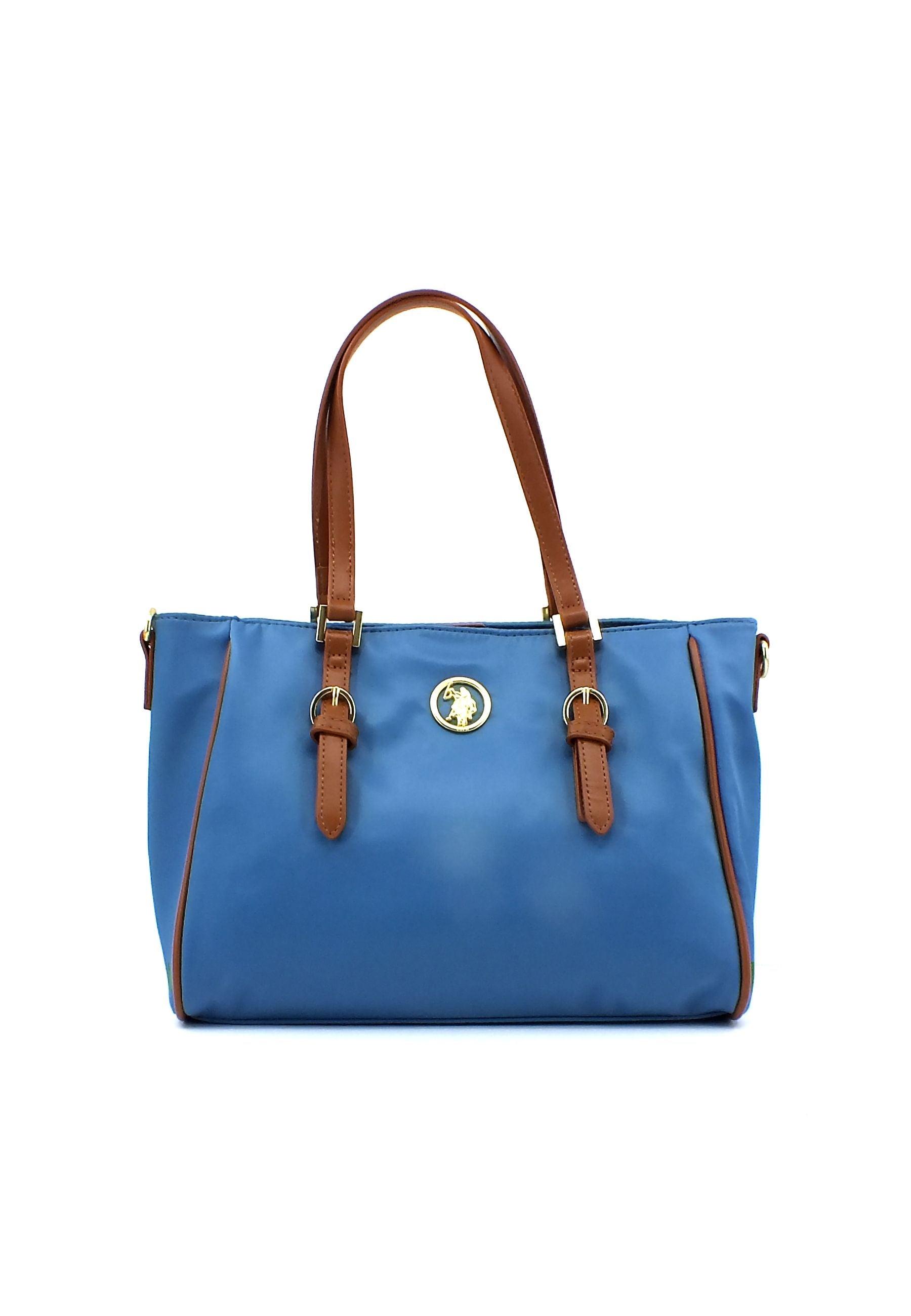 U.S. POLO ASSN. Houston Borsa Light Blue Tan BIUHU6060WIP299 - Sandrini Calzature e Abbigliamento