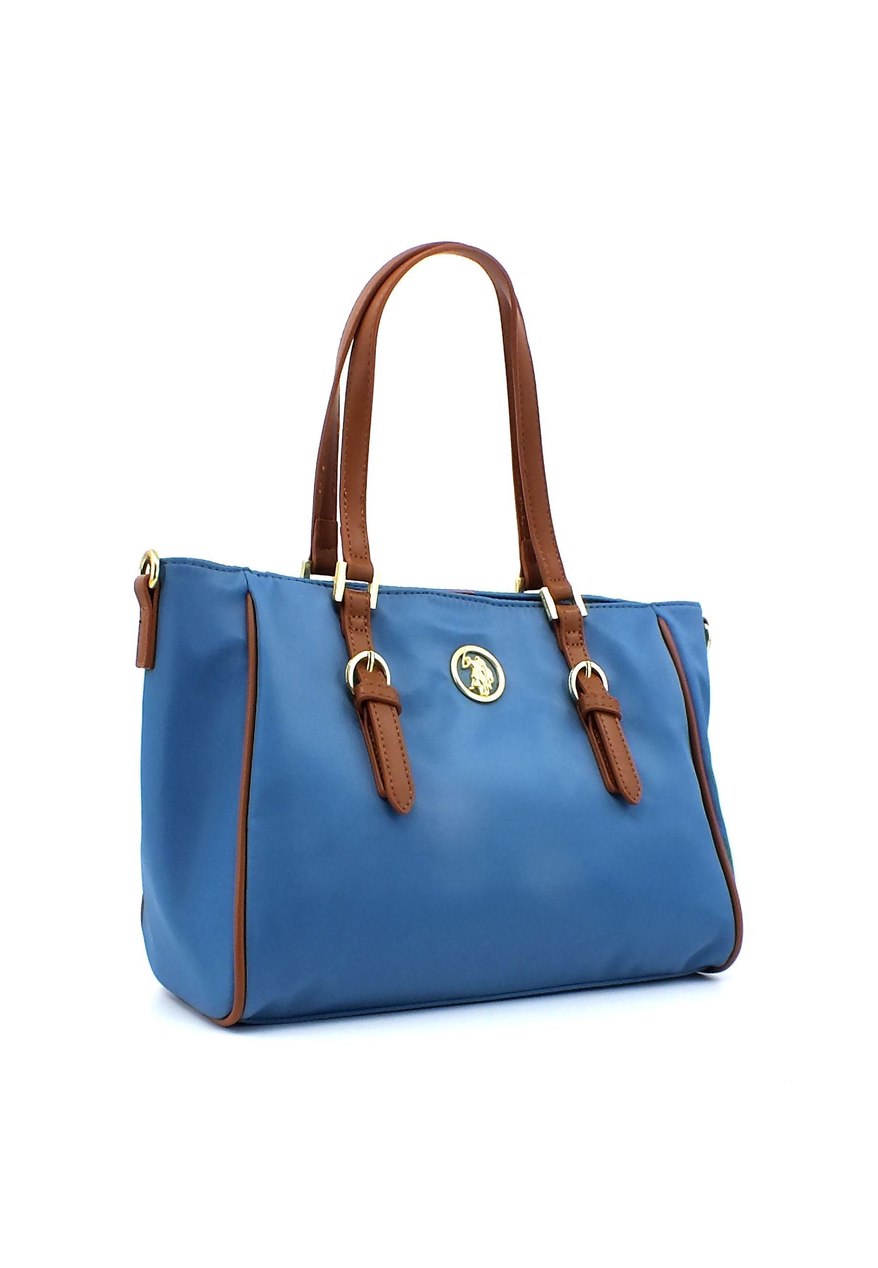 U.S. POLO ASSN. Houston Borsa Light Blue Tan BIUHU6060WIP299 - Sandrini Calzature e Abbigliamento