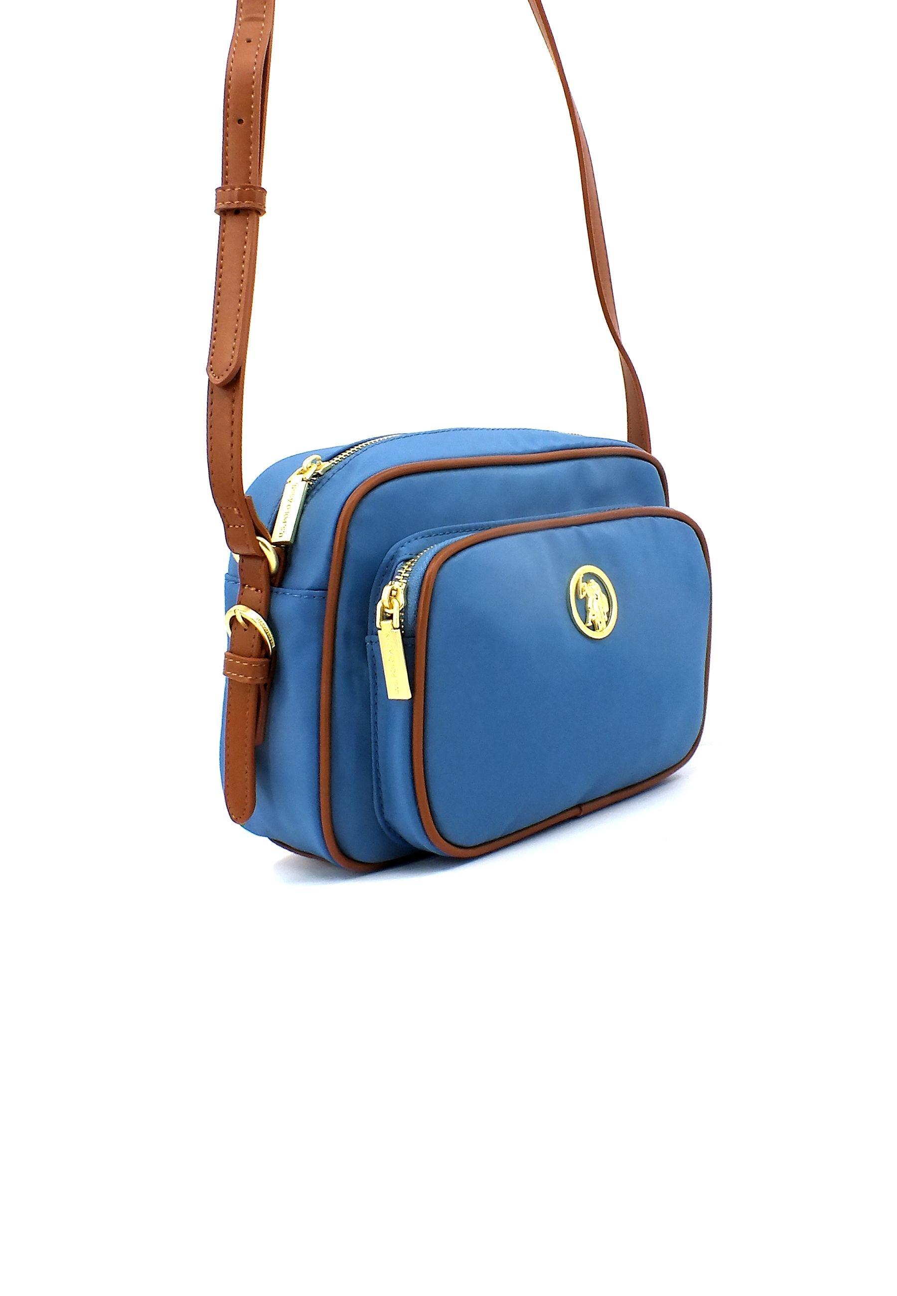U.S. POLO ASSN. Houston Tracolla Crossbody Blue Tan BEUHU6055WIP299 - Sandrini Calzature e Abbigliamento