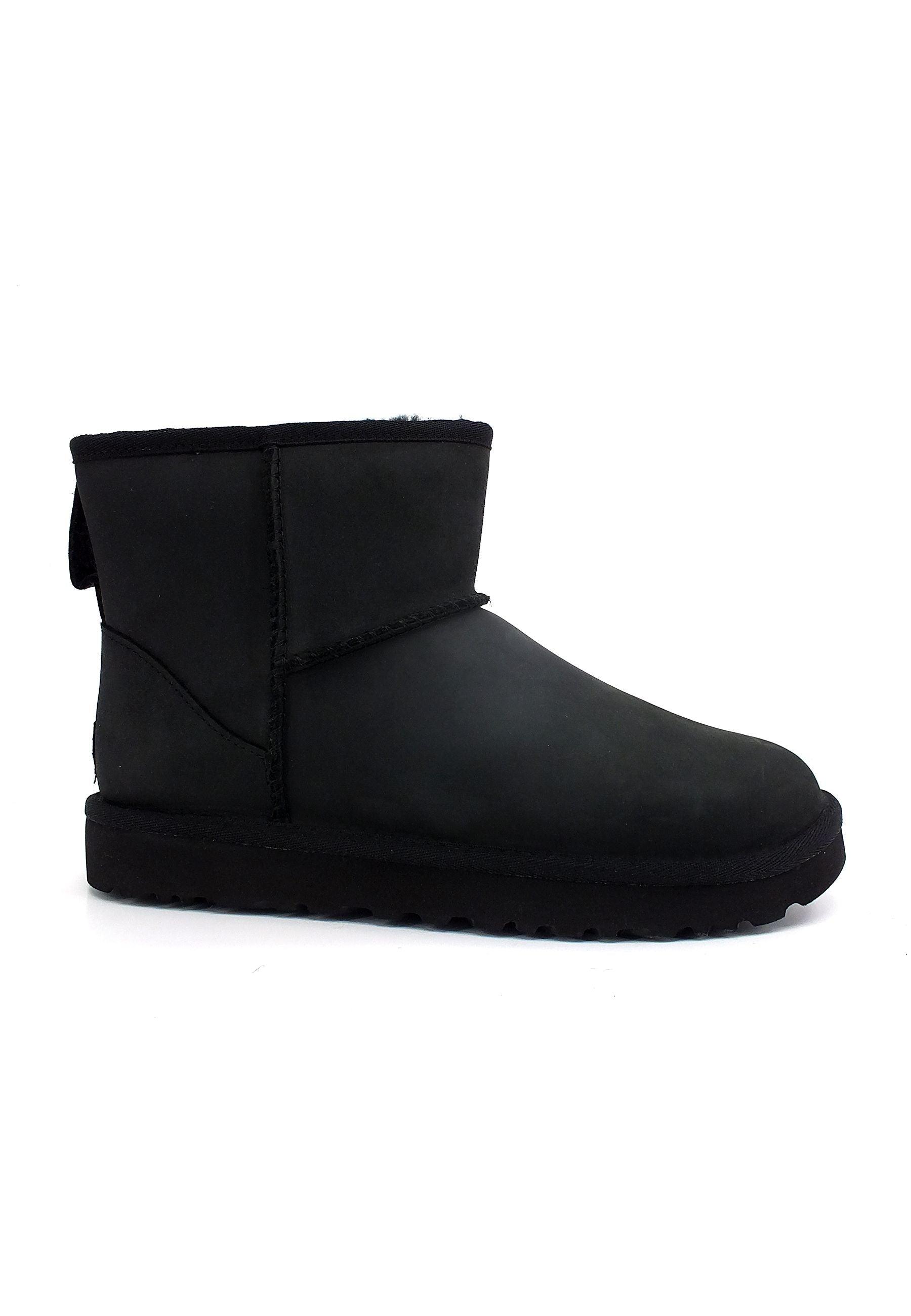UGG Classic Mini Leather Stivaletto Pelle Donna Black W1016558 - Sandrini Calzature e Abbigliamento