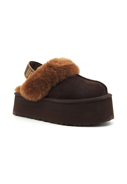 UGG Funkette Ciabatta Pelo Donna Burnt Cedar W1113474 - Sandrini Calzature e Abbigliamento