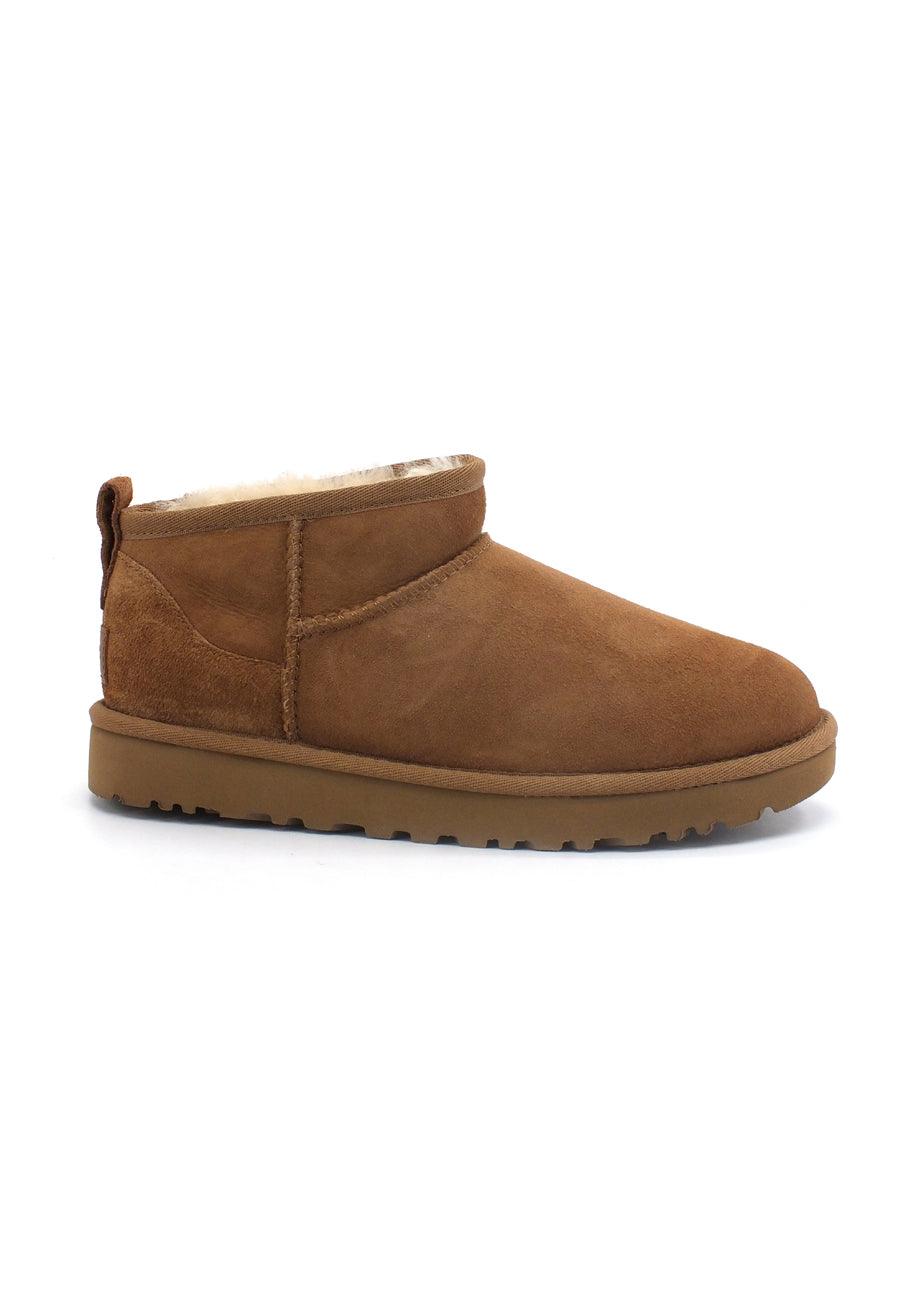 UGG W Classic Ultra Mini Stivaletto Pelo Donna Marrone Chestnut W1116109 - Sandrini Calzature e Abbigliamento