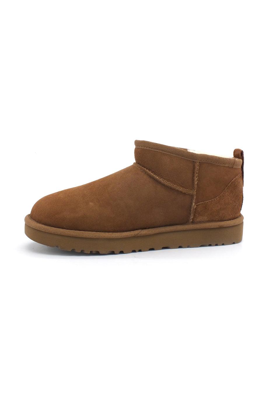 UGG W Classic Ultra Mini Stivaletto Pelo Donna Marrone Chestnut W1116109 - Sandrini Calzature e Abbigliamento
