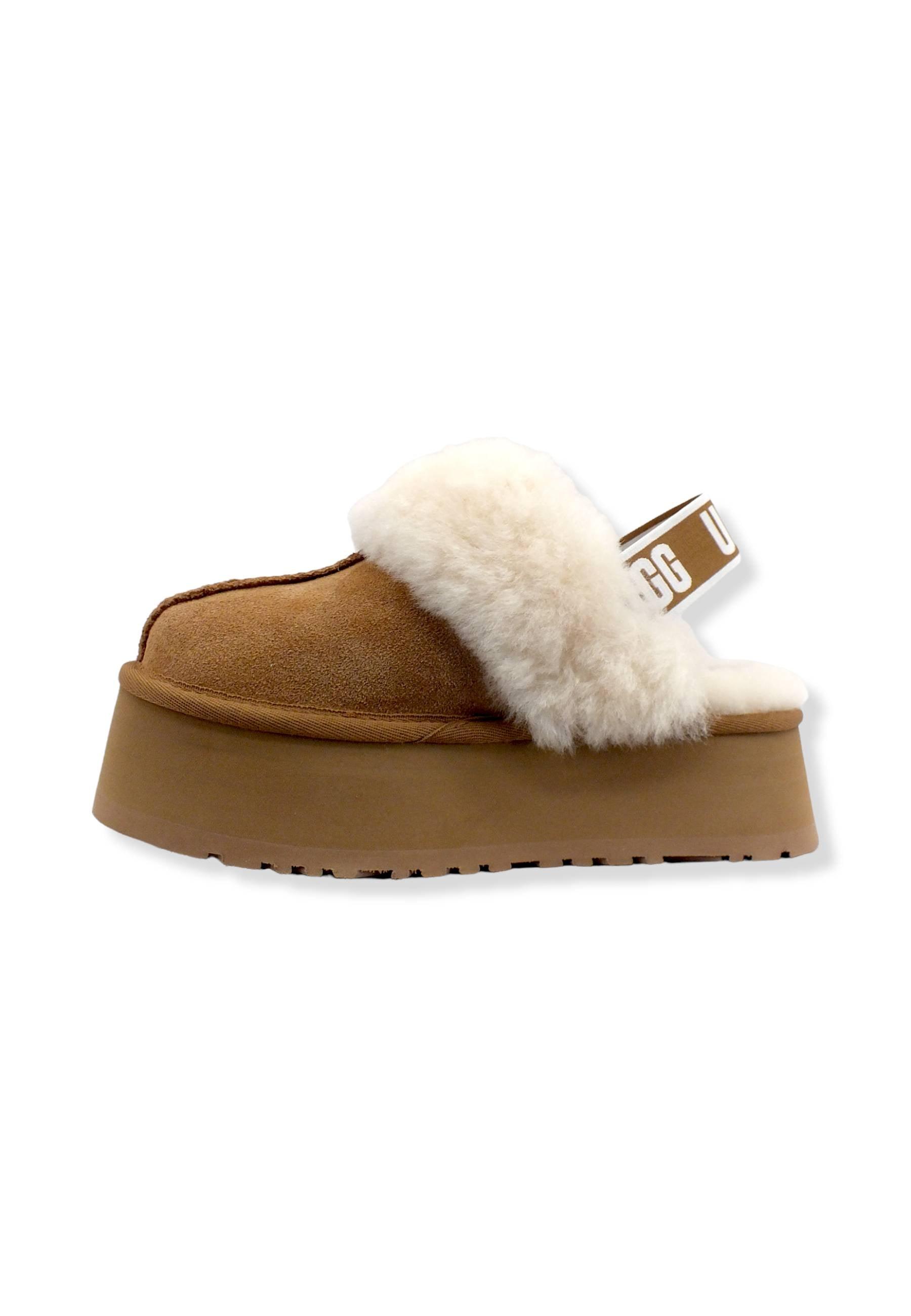 UGG W Funkette Ciabatta Pelo Donna Marrone Chestnut W1113474 - Sandrini Calzature e Abbigliamento