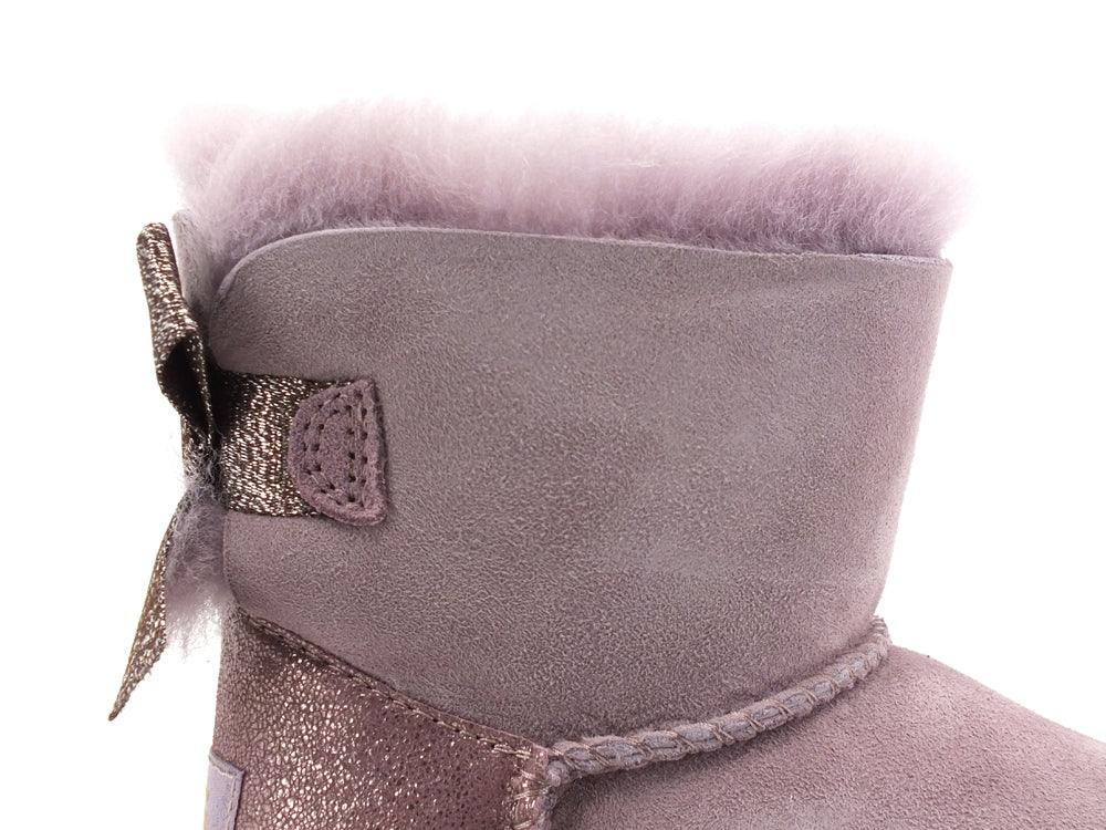 UGG W Mini Bailey Bow Glitz Kids Stivaletto Pelo Fiocco Shadow T1123617T - Sandrini Calzature e Abbigliamento