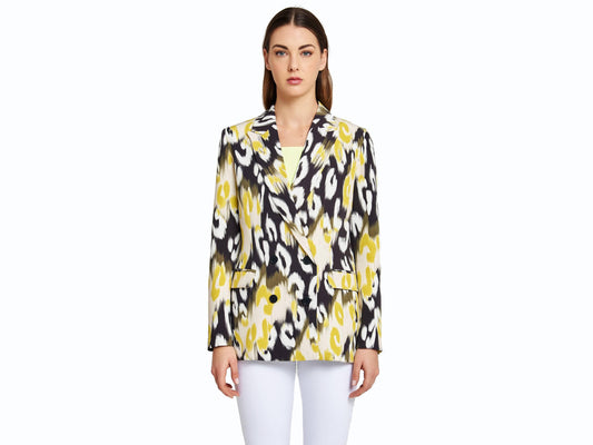 VICOLO Blazer Doppiopetto Animalier Donna Nero Bianco Giallo TH0687 - Sandrini Calzature e Abbigliamento