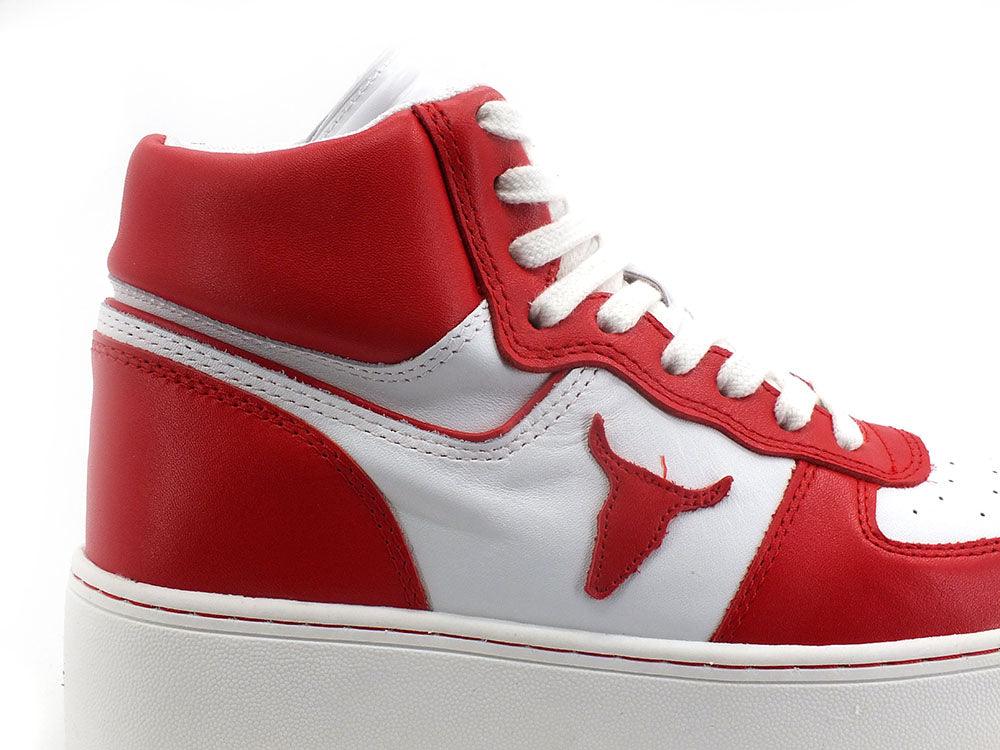 WINDSOR SMITH Sneaker Platform Hi White Red THRIVE - Sandrini Calzature e Abbigliamento