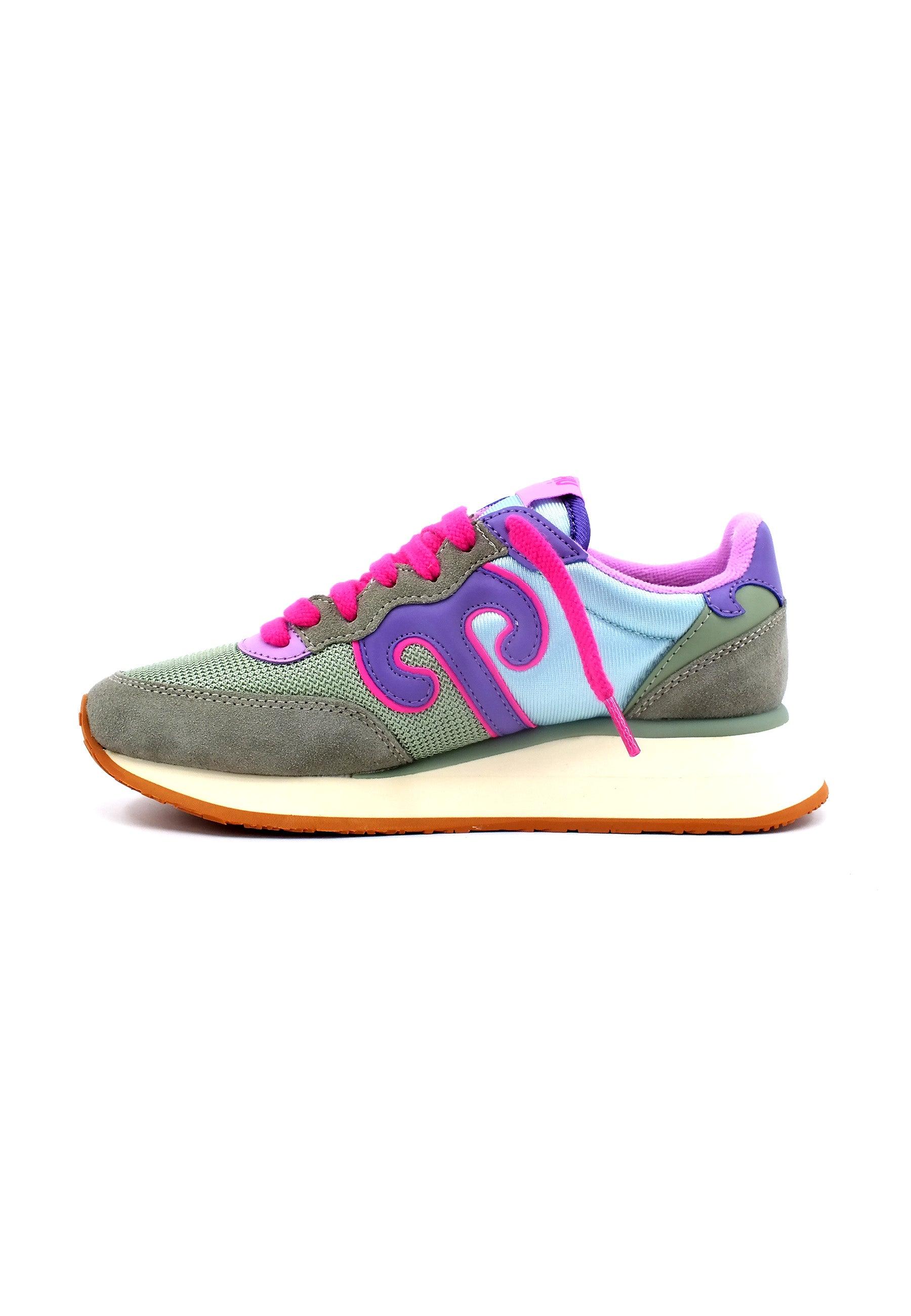 WUSHU Master Sport Sneaker Donna Green Azure Violet MS204 - Sandrini Calzature e Abbigliamento