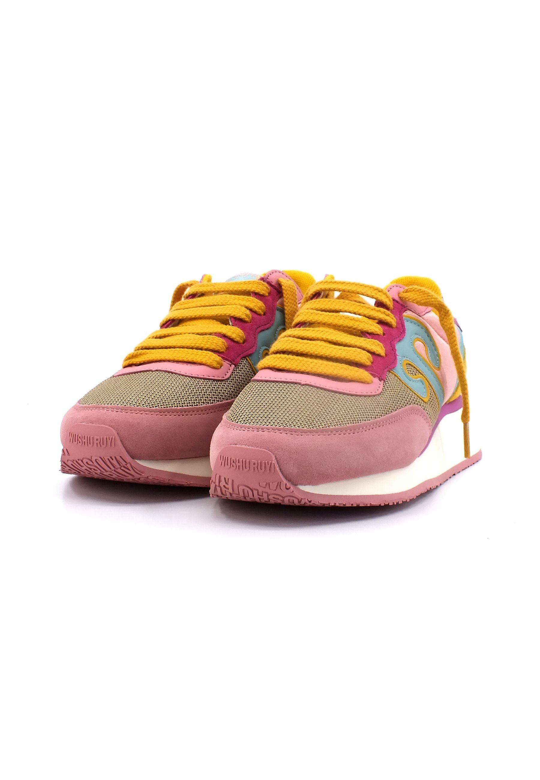 WUSHU Master Sport Sneaker Donna Pink Senape Azure MS219 - Sandrini Calzature e Abbigliamento