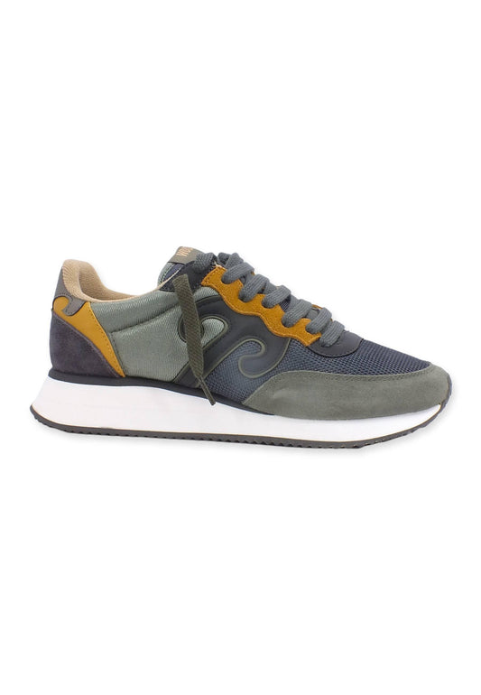 WUSHU Master Sport Sneaker Uomo M.Green Denim Scuro Senape MS173 - Sandrini Calzature e Abbigliamento