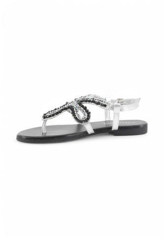 CAFE NOIR Sandali Infradito Donna Nero Argento Pietre C1GG9557-PE25-N007
