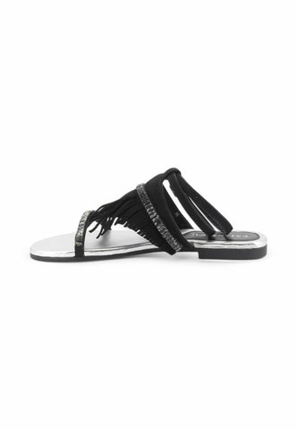 CAFE NOIR Sandali Infradito Donna Nero Frange Pietre C1GG5552-PE25-N078
