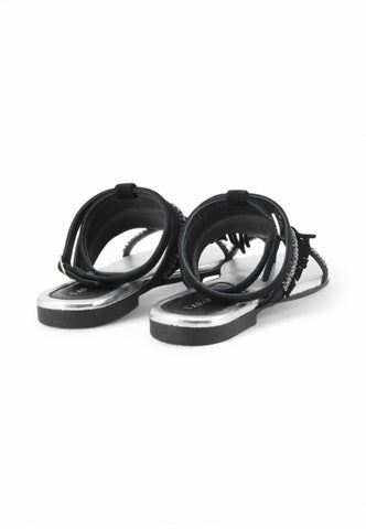 CAFE NOIR Sandali Infradito Donna Nero Frange Pietre C1GG5552-PE25-N078