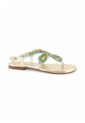 CAFE NOIR Sandali Infradito Donna Oro Azzurro Pietre C1GG9557-PE25-B019